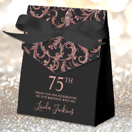 75th Birthday Rose Gold Swirls Thank You  Geschenkschachtel