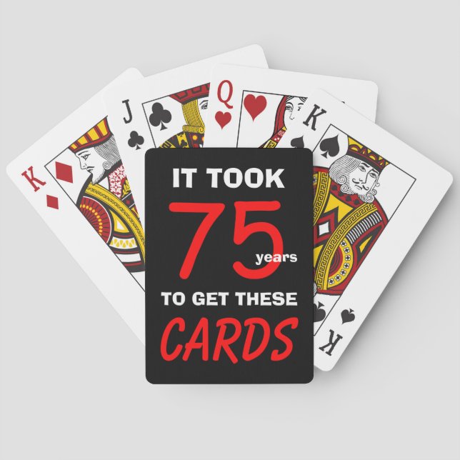 75th Funny Birthday Poker Playing Cards   Spielkarten (Rückseite)