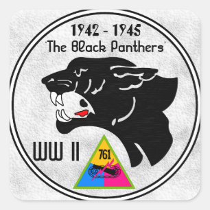 761st BEHÄLTER-BATAILLON, SCHWARZE PANTHER, WW II Quadratischer Aufkleber