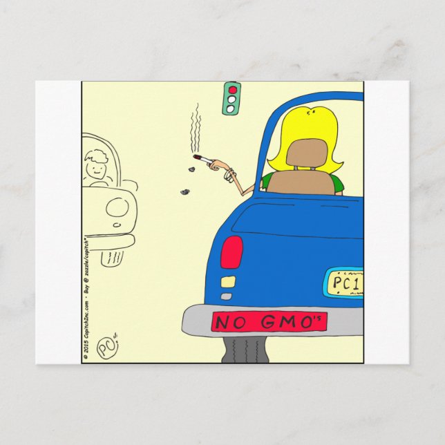 765 Keine GVO Raucherin Postkarte (Vorderseite)