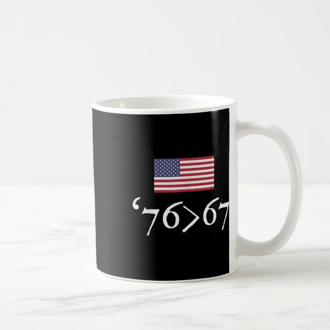 76 67 US-Flagge Sechsundsiebzig Siebenundsechzig 6 Kaffeetasse (Rechts)