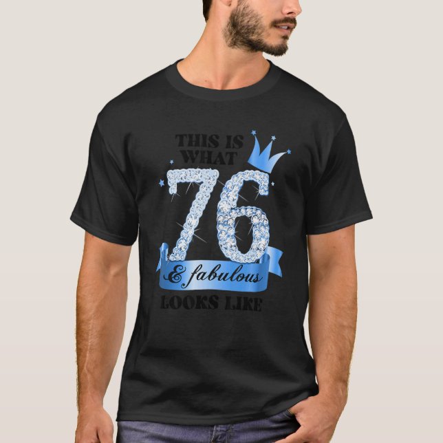 76 & Fabulous I Blue White Party Group Candid Phot T-Shirt (Vorderseite)