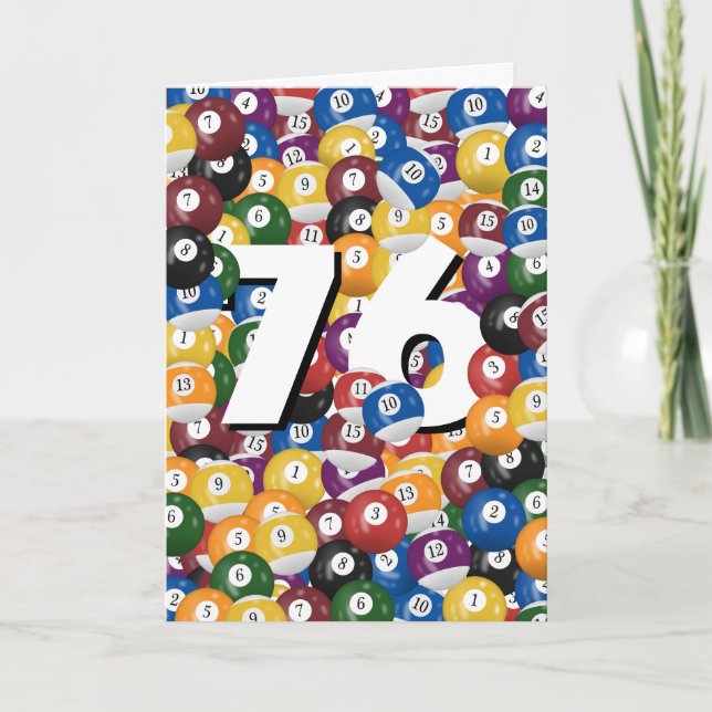 76. Geburtstag Billiard Balls Karte (Vorderseite)