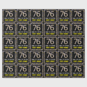 76. Geburtstag: Blumennummer, Individuelle Name, B Geschenkpapier