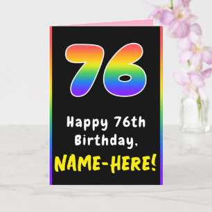 76. Geburtstag: Farbiger Regenbogen # 76, Individu Karte