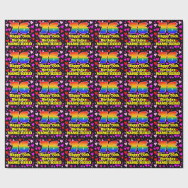 76. Geburtstag: Loving Hearts Pattern, Regenbogen  Geschenkpapier