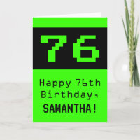 76. Geburtstag: Nerdy / Geeky Style "76" und Name
