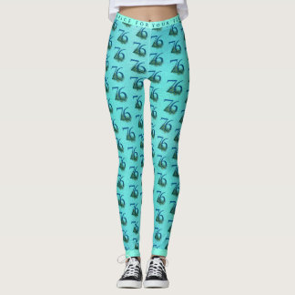 76. Geburtstag oder Jubiläum Pfauenmuster Leggings