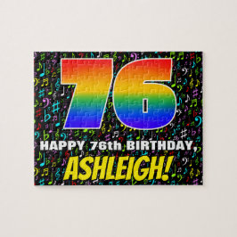 76. Geburtstag — Spaß, farbenfrohe Musiksymbole & Puzzle