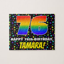 76. Geburtstag — Spaß, farbenfrohe Sternenweltenmu