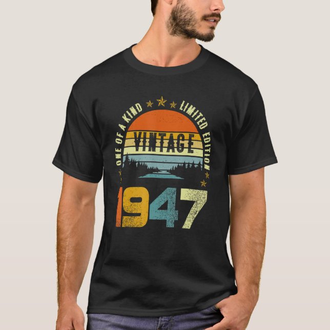 76 Geburtstag Vintag 1947 T-Shirt (Vorderseite)