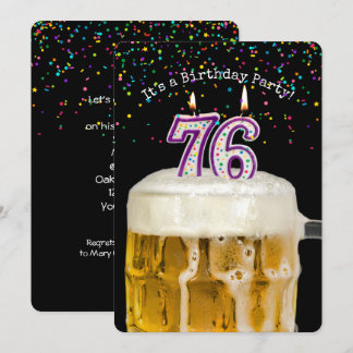 76. Geburtstags-Bier-Party Einladung