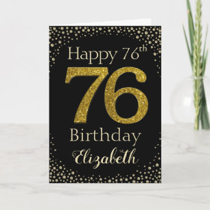 76. Geburtstags-Golden Glitzer Card Karte