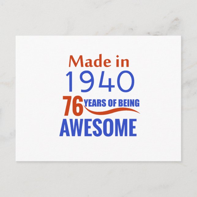 76 Geburtstagsdesign Postkarte (Vorderseite)