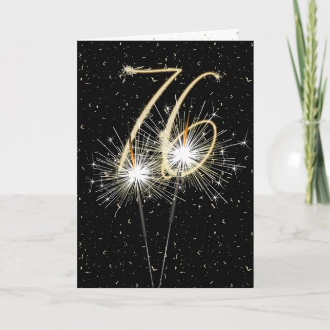 76. Hochzeitstag Sparkler Karte (Vorderseite)