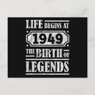 76 Jahre alt 1949 Geburt einer Legende 76. Geburts Postkarte