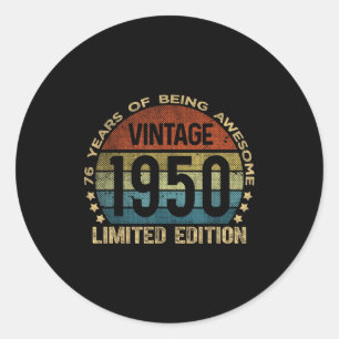 76 Jahre alte Vintage 1950 limitierte Auflage 76. Runder Aufkleber