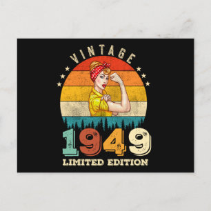 76 Jahre alter Tag 1949 Vintag 76. Geburtstagsfrau Postkarte