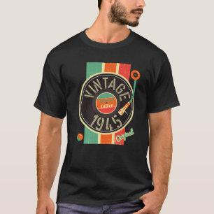 76 Jahre Geburtstagsmann Frau 1945 Plattenspieler  T-Shirt