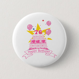 76-jähriger Geburtstagskuchen Button