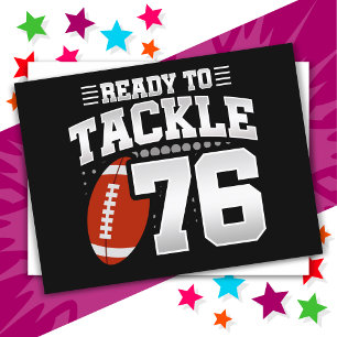 76-jähriger Tackle Football Party 76. Geburtstag Postkarte