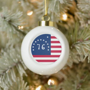 76 Kampfesflagge, American Bennington's Banner Keramik Kugel-Ornament
