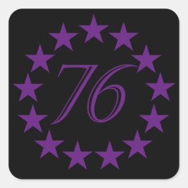 76 Lila Edition Quadratischer Aufkleber