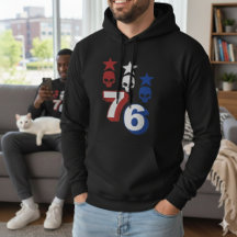 76 Patriotic American Skulls Vintage 1776 Hoodie