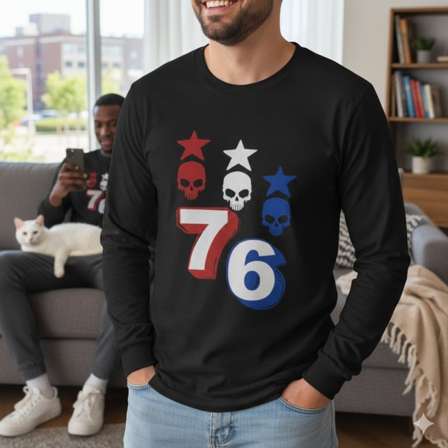 ​76 Patriotic American Skulls Vintage 1776 Tee (Von Creator hochgeladen)