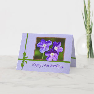 76th Birthday Card with Purple Violas Karte