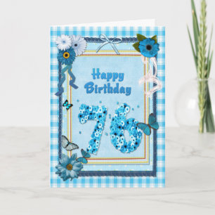 76th Birthday with a scrapbook effect Karte