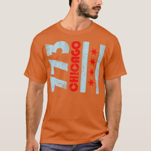 773 Chicago Flag Vintag Fade T-Shirt