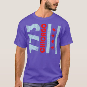773 Chicago Flag Vintag Fade T-Shirt