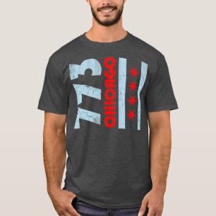 773 Chicago Flag Vintag Fade T-Shirt