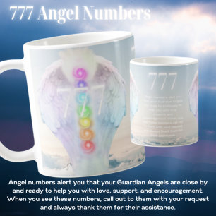 777 Angel Numbers Chakra Angels Wings Tasse