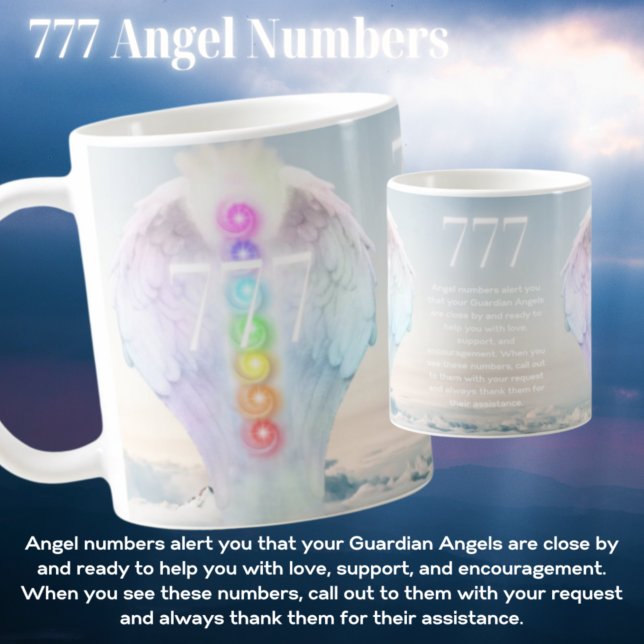 777 Angel Numbers Chakra Angels Wings Tasse (Von Creator hochgeladen)