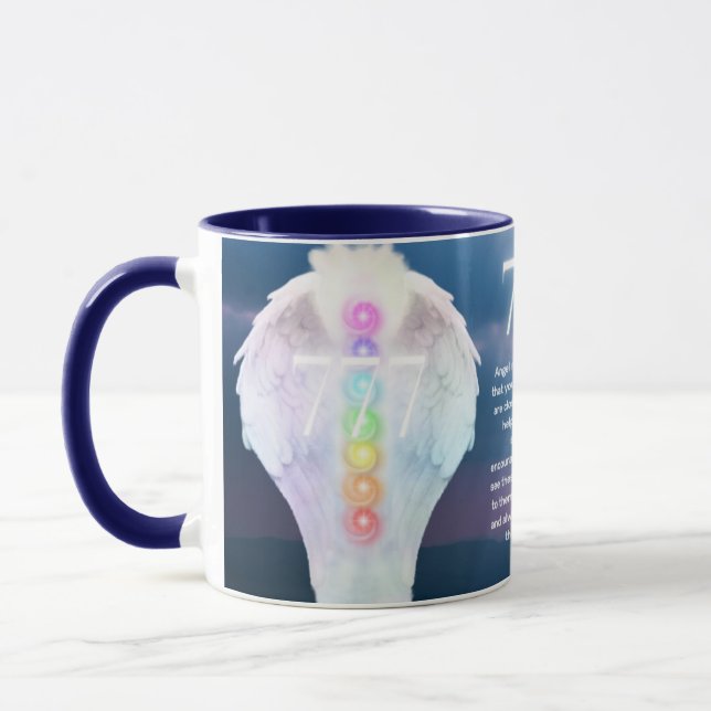 777 Angel Numbers Chakra Angels Wings Tasse (Links)