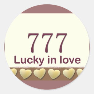 777 Glück in Liebe Runder Aufkleber