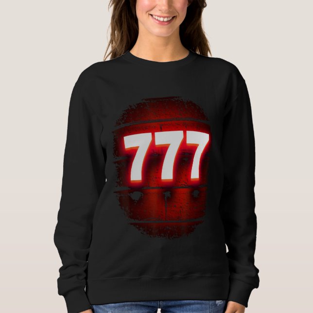 777 Lucky Slot Numbers Jackpot Sweatshirt (Vorderseite)