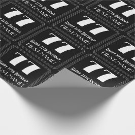 77. Geburtstag - Art Deco Inspiriert Look "77", Na Geschenkpapier