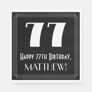 77. Geburtstag ~ Art Deco Inspiriert Look "77", Na Serviette