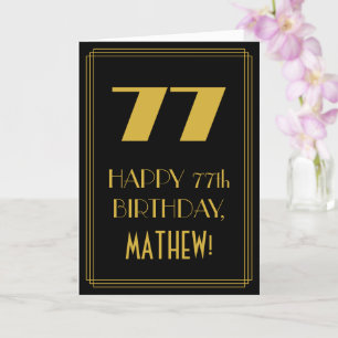 77. Geburtstag – Art Deco inspirierter Look "77" & Karte