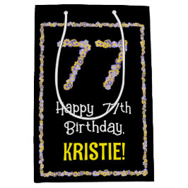 77. Geburtstag: Blumennummer, Individuelle Name, B Mittlere Geschenktüte