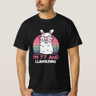 77. Geburtstag Llamazing Llama 77 Jahre alt Geburt T-Shirt