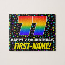 77. Geburtstag — Spaß, farbenfrohe Sternenweltenmu