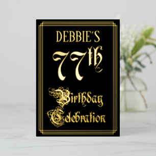 77. Geburtstagsfeier — Fancy Schrift & Benutzerdef Folieneinladung