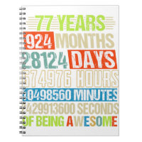 77. Geburtstagsgeschenke Funny Countdown 77 Yrs Ol