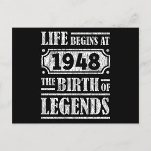 77 Jahre alt 1948 Geburt der Legende 77. Geburtsta Postkarte