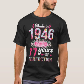 77 Jahre alte Frauen 1946 geboren, floral 77. Gebu T-Shirt