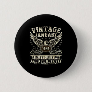 77 Jahre alte Legende wurden im Januar 1949 gebore Button